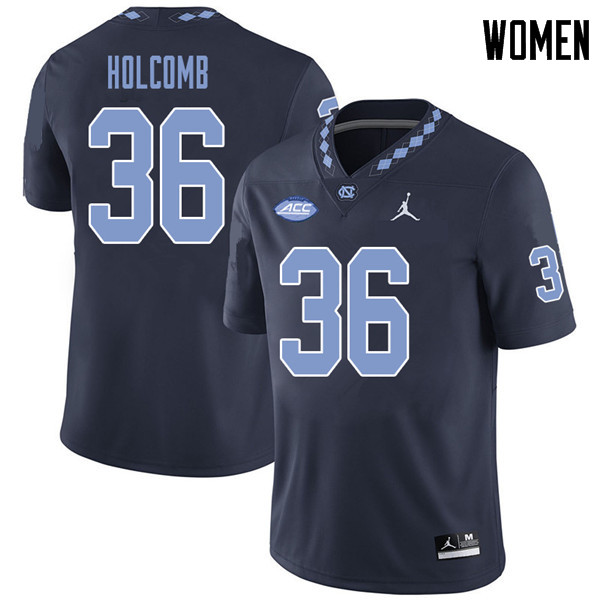Jordan Brand Women #36 Cole Holcomb North Carolina Tar Heels College Football Jerseys Sale-Navy